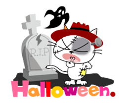Communication of the cat/Halloween/Move sticker #13480706