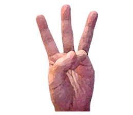Convenient hand sign sticker #13481153