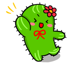Fat cute cactus sticker #13481727