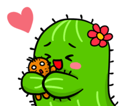 Fat cute cactus sticker #13481728