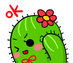 Fat cute cactus sticker #13481731
