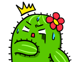 Fat cute cactus sticker #13481741
