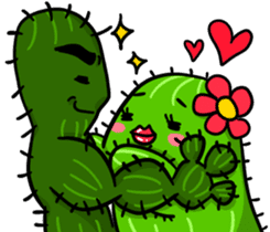Fat cute cactus sticker #13481744