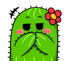 Fat cute cactus sticker #13481745