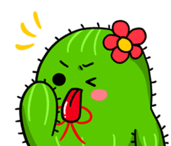 Fat cute cactus sticker #13481748