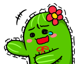 Fat cute cactus sticker #13481755