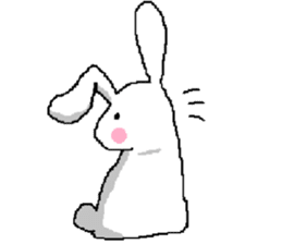 Pretty kitten and rabbit sticker #13482150