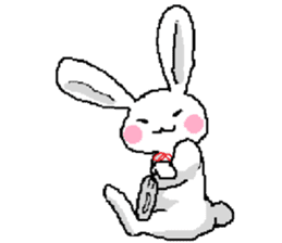 Pretty kitten and rabbit sticker #13482151