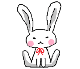 Pretty kitten and rabbit sticker #13482153