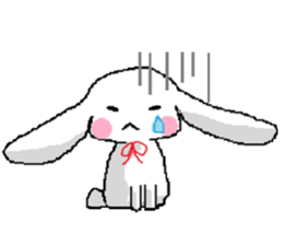 Pretty kitten and rabbit sticker #13482155