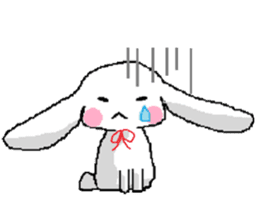 Pretty kitten and rabbit sticker #13482155