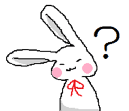 Pretty kitten and rabbit sticker #13482158