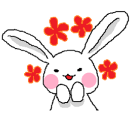 Pretty kitten and rabbit sticker #13482159