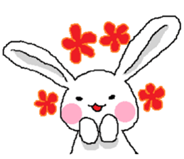 Pretty kitten and rabbit sticker #13482159