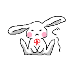 Pretty kitten and rabbit sticker #13482160