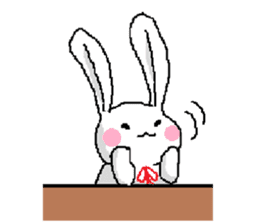 Pretty kitten and rabbit sticker #13482162