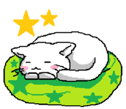 Pretty kitten and rabbit sticker #13482163