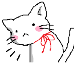 Pretty kitten and rabbit sticker #13482164