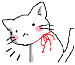Pretty kitten and rabbit sticker #13482164