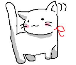 Pretty kitten and rabbit sticker #13482165