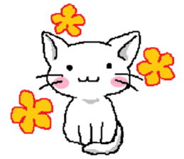 Pretty kitten and rabbit sticker #13482166