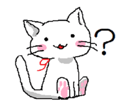 Pretty kitten and rabbit sticker #13482168