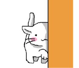 Pretty kitten and rabbit sticker #13482171