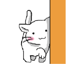 Pretty kitten and rabbit sticker #13482172