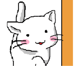 Pretty kitten and rabbit sticker #13482173