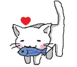 Pretty kitten and rabbit sticker #13482175