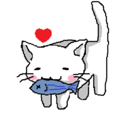 Pretty kitten and rabbit sticker #13482175