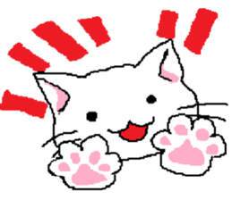 Pretty kitten and rabbit sticker #13482177