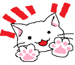 Pretty kitten and rabbit sticker #13482177