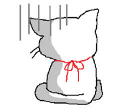 Pretty kitten and rabbit sticker #13482178