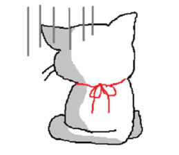 Pretty kitten and rabbit sticker #13482178