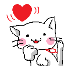 Pretty kitten and rabbit sticker #13482181