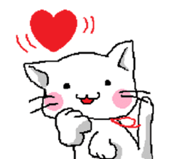 Pretty kitten and rabbit sticker #13482181