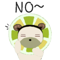 White flower bear brown lemon bear sticker #13482543