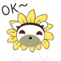 White flower bear brown lemon bear sticker #13482544