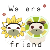 White flower bear brown lemon bear sticker #13482545