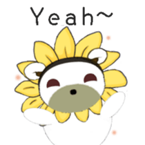 White flower bear brown lemon bear sticker #13482546