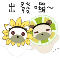 White flower bear brown lemon bear sticker #13482550