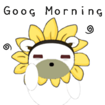 White flower bear brown lemon bear sticker #13482558