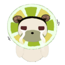 White flower bear brown lemon bear sticker #13482568
