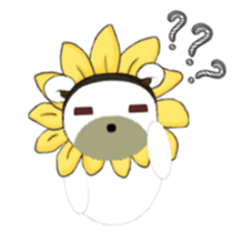 White flower bear brown lemon bear sticker #13482569
