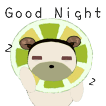 White flower bear brown lemon bear sticker #13482570