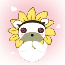 White flower bear brown lemon bear sticker #13482573