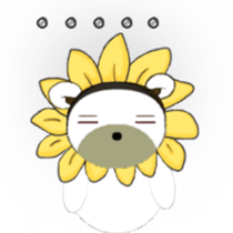 White flower bear brown lemon bear sticker #13482575