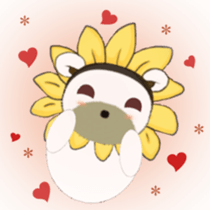 White flower bear brown lemon bear sticker #13482577