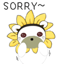 White flower bear brown lemon bear sticker #13482579